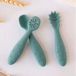 Kiokids Σετ Κουταλάκια Σιλικόνης Αυτοσίτισης Μέντα 6+Μ 3τμχ  4161