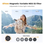 K&F Concept 67mm Clip-On Magnetic ND2-32 Filter (1-5 Stop) Kit For Mobile Phones KF01.2674