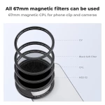 K&F Concept 67mm Clip-On Magnetic ND2-32 Filter (1-5 Stop) Kit For Mobile Phones KF01.2674