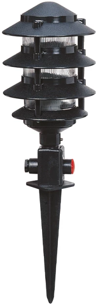GloboStar® LANTERNA 203-0242 Μοντέρνο Καρφωτό Φωτιστικό Φαναράκι Μονόφωτο 1 x E27 IP44 Μαύρο Πλαστικό Σώμα - Μ17 x Π17 x Υ80cm