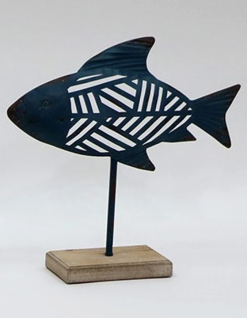 Ψάρι μεταλλικό 36x36cm - Γκρί