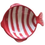 Μπολ Ψάρι Ριγέ 12x11x3.5cm - Κόκκινο