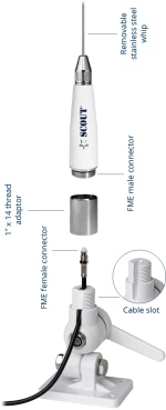 Scout® Κεραία VHF Stainless Steel Quick3 1,1m (3,6')