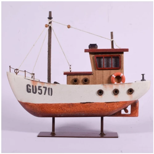 Διακοσμητικό Καΐκι σε Βάση με LED 25.5x4x22 cm (03-22833)