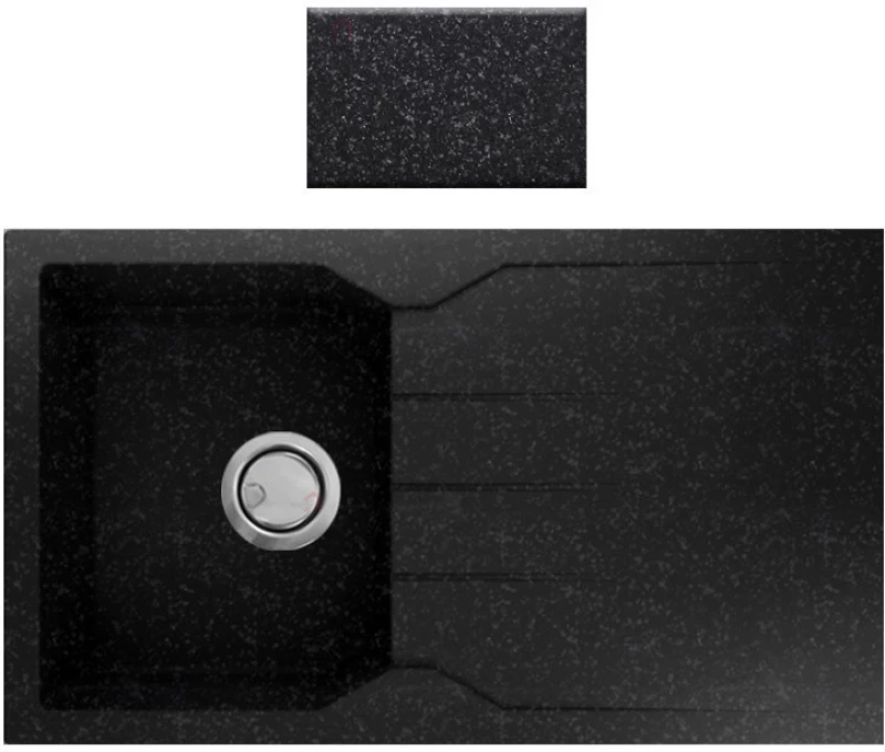 Νεροχύτης Γρανιτένιος Ένθετος Sanitec Ultra Granite 805 86 1B 1D (86X50) Βαρέως Τύπου Graphite