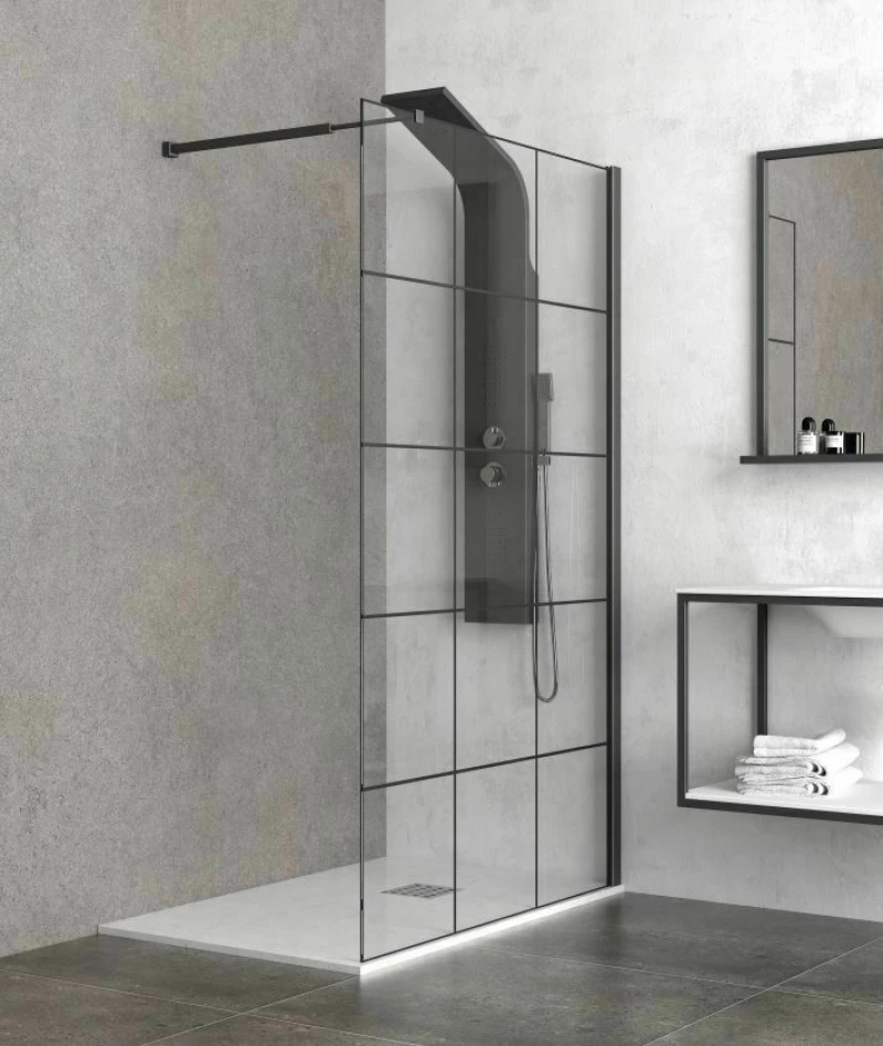 Διαχωριστικό Πάνελ Ντουζιέρας Free 1 Karag 40X200cm Decor 6mm Μαύρο