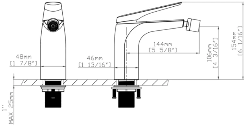 Μπαταρία Μπιντέ Karag Lea B05005 Gun Metal