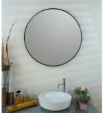 Κρεμαστός Καθρέπτης Iron Circle Slim Φ60 εκ. με Led Black (Μαύρος)