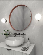 Κρεμαστός Καθρέπτης Iron Circle Slim Φ70 εκ. χωρίς Led Copper (Rame Χαλκού)