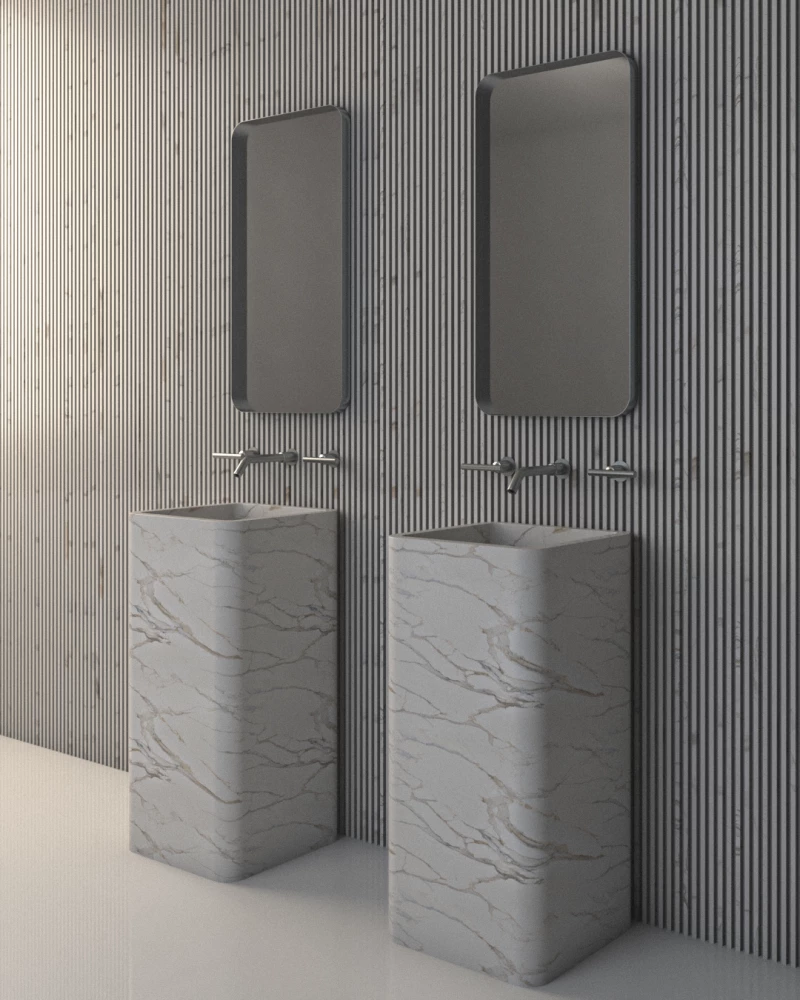 Κρεμαστός Καθρέπτης Iron Curved Wall Slim 42x80 εκ. με Led Copper (Rame Χαλκού)