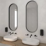 Κρεμαστός Καθρέπτης Iron Semi-Oval 45x125 εκ. με Led Copper (Rame Χαλκού)