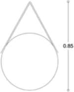 Κρεμαστός Καθρέπτης Iron Rope Φ55 εκ. Copper (Rame Χαλκού)