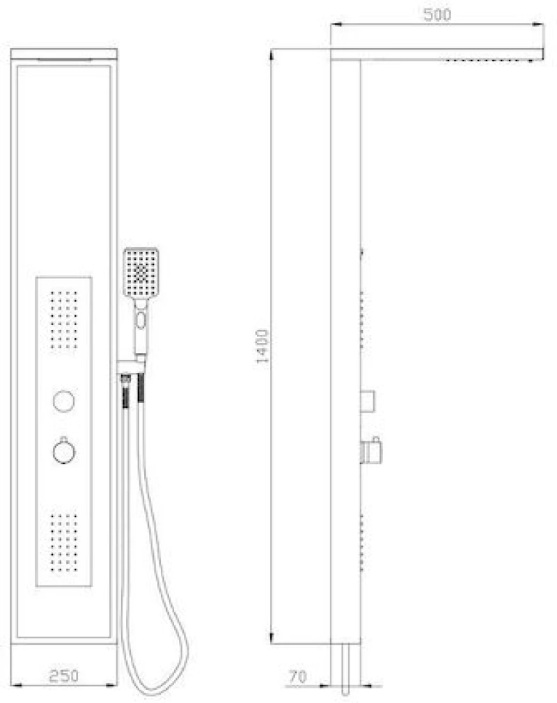 Στήλη Ντουζ Υδρομασάζ 3 Εξόδων 140cm Karag Elli με Εφέ Μαρμάρου S9237-5 Λευκό