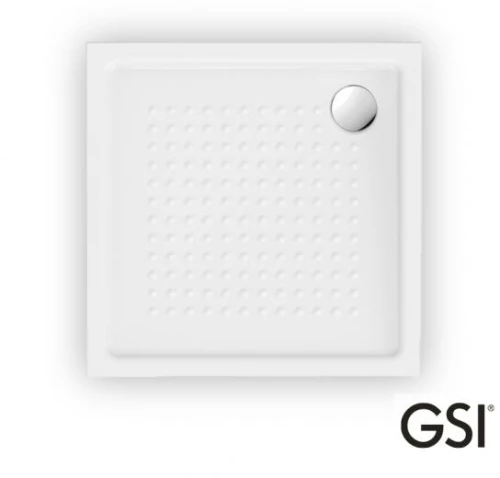 Ντουσιέρα Πορσελάνης Τετράγωνη GSI Slim 4394-300 90x90x4,5cm Λευκή