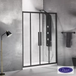 Ευθύγραμμη Καμπίνα Ντουζιέρας Devon Flow Slider 177-181x195cm Clear Glass SL2F180C-400 Black Matt