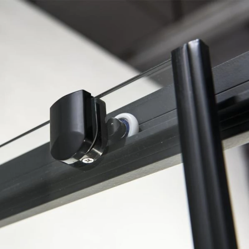 Ευθύγραμμη Καμπίνα Ντουζιέρας Devon Flow Slider 177-181x195cm Clear Glass SL2F180C-400 Black Matt