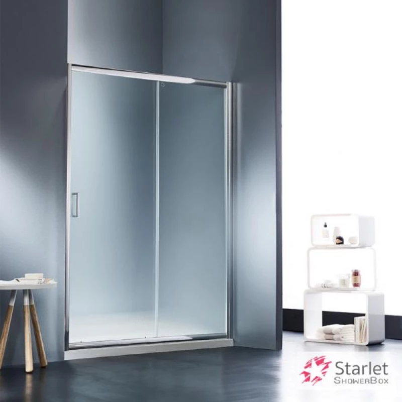 Ευθύγραμμη Καμπίνα Ντουζιέρας Starlet Slider 1+1 141-144 x 180 cm Fabric Χρωμέ