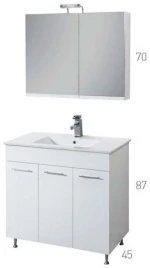 Βάση Επίπλου Μπάνιου MDF Λάκα Λευκή Mabo Apia 90 cm Με Νιπτήρα
