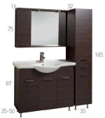 Βάση Επίπλου Μπάνιου Mabo Economy 55 cm Laminate Με Νιπτήρα