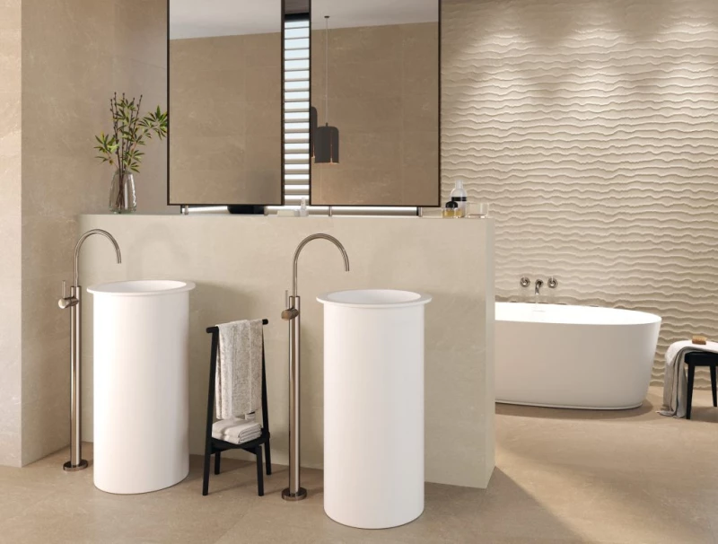 Πλακάκι 8205 Crema Relieve 33.3x80 cm Κρέμα Ντεκόρ Ματ