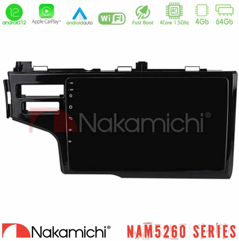 Nakamichi NAM5260 Series 4Core Android12 4+64GB Honda Jazz 2013-2020 Navigation Multimedia Tablet 9" Με Carplay & Android Auto