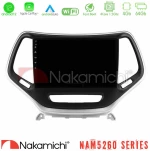 Nakamichi NAM5260 Series 4Core Android12 4+64GB Jeep Cherokee 2014-2019 Navigation Multimedia Tablet 9" (Ασημί Χρώμα) Με Carplay & Android Auto