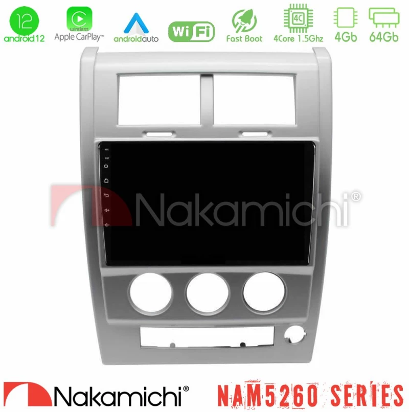 Nakamichi NAM5260 Series 4Core Android12 4+64GB Jeep Cherokee (KK) 2008-2012 Navigation Multimedia Tablet 10" Με Carplay & Android Auto