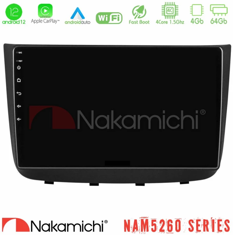 Nakamichi NAM5260 Series Mercedes Vito/Viano 2003-2006 4Core Android12 4+64GB Navigation Multimedia Tablet 10″ Με Carplay & Android Auto