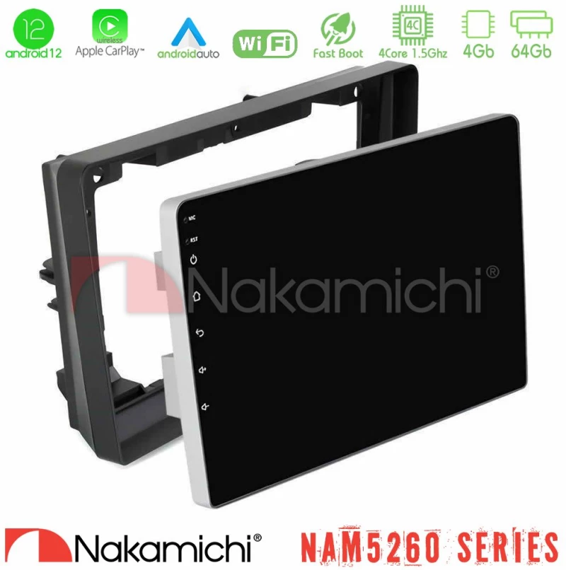 Nakamichi NAM5260 Series 4Core Android12 4+64GB Peugeot 308 2013-2020 Navigation Multimedia Tablet 9" Με Carplay & Android Auto