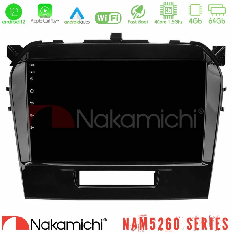 Nakamichi NAM5260 Series 4Core Android12 4+64GB Suzuki Vitara 2015-2021 Navigation Multimedia Tablet 9" Με Carplay & Android Auto