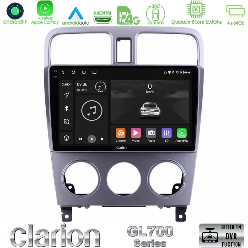 Clarion GL700 Series 8Core Android13 4+64GB Subaru Forester 2003-2007 Navigation Multimedia Tablet 9" Με Carplay & Android Auto