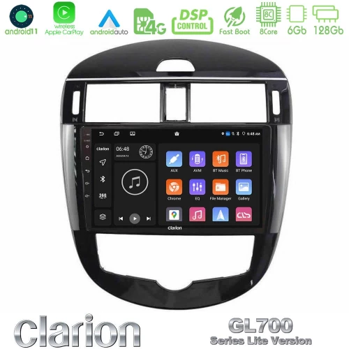 Clarion GL700 Lite Series 8Core Android11 6+128GB Nissan Pulsar 2015-2018 Navigation Multimedia Tablet 9" Με Carplay & Android Auto