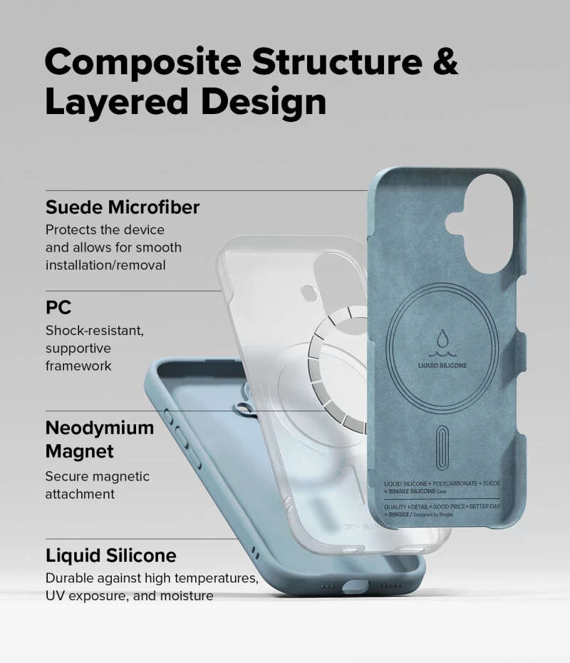 Θήκη Apple iPhone 16 - Ringke Silicone Magnetic Ανθεκτική Σιλικόνης με MagSafe - Blue (8800274960619)