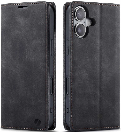 Θήκη Apple iPhone 16 - Spacecase Wallet Πορτοφόλι - Black (5905719111335)
