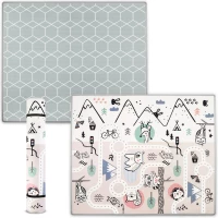 Nukido Baby Play Mat NK-342 - Αντιολισθητικό Αναδιπλούμενο Παιδικό / Βρεφικό Χαλάκι Δύο Όψεων για Δραστηριότητες / Παιχνίδι από Αφρό XPE - 150 x 180 x 1.5cm - Light Pink (5903890609085)