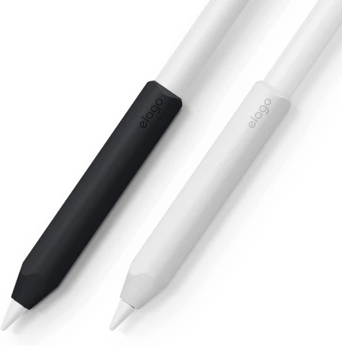 Elago Pencil Grip Holder - Θήκη Premium Σιλικόνης Apple Pencil 2nd Gen - White / Black - 2 Τεμάχια (EAPEN2-GRIP-WHBK)