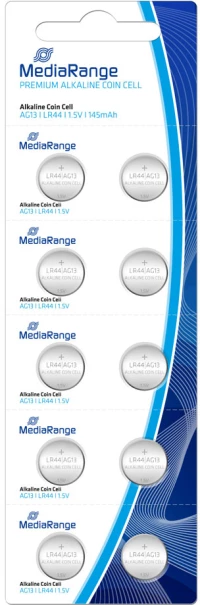 Mediarange Premium Alkaline Coin Cells Ag13|lr44|1.5v Pack 10 (Mrbat113)