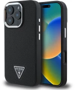 Guess “triangle Logo” Grained pu Case Θήκη Προστασίας από Δερματίνη – Iphone 16 pro (Μαύρο – Guhmp16lpgtspsk)