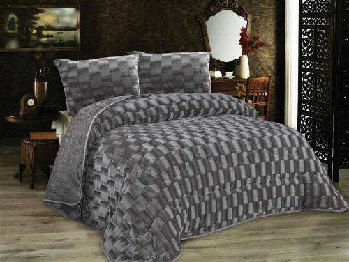 Κουβερτοπάπλωμα Υπέρδιπλο (220x240) 1940 Grey με Εφε Fleece DimCol