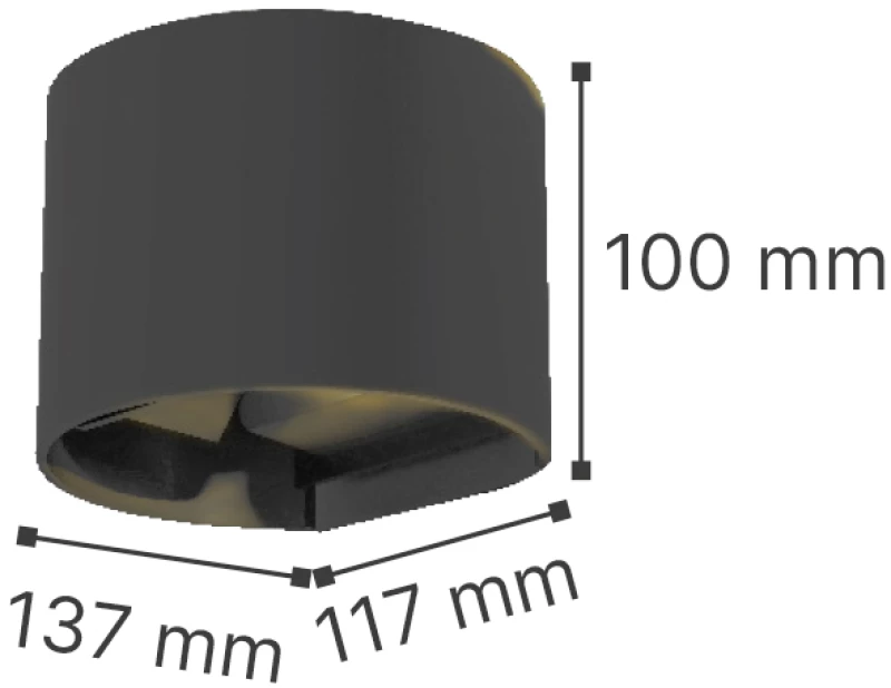 ΦΩΤΙΣΤΙΚΟ ΤΟΙΧΟΥ UP DOWN LED 6W CCT IP65 ΑΝΘΡΑΚΙ  ADJUSTABLE FLATHEAD