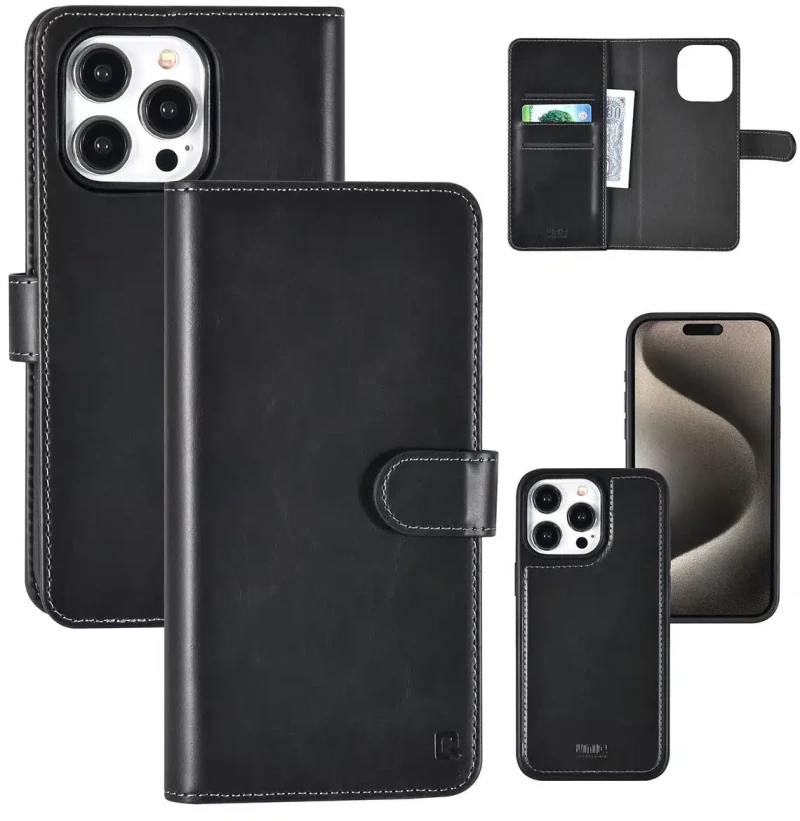 UNIQ Accessory iPhone 15 Pro Max Book Case cover Card holder - Black