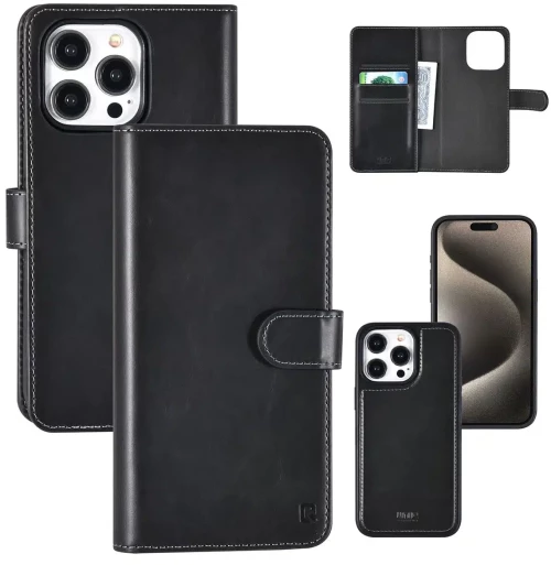UNIQ Accessory iPhone 15 Pro Max Book Case cover Card holder - Black
