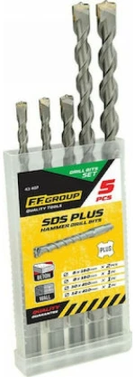 ΣΕΤ ΤΡΥΠΑΝΙΑ SDS PLUS 5τμχ FF GROUP 2pcs 6x160,1pc 8x160,1pcs 10x210,1pc 12x210 43407