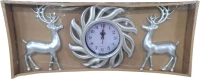 Ρολόι τοίχου με διακοσμητικά ελάφια - 3pcs - 808-5 - 380852 - Silver