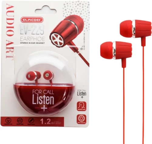 Ενσύρματα ακουστικά - EV-229 - 202296 - Red