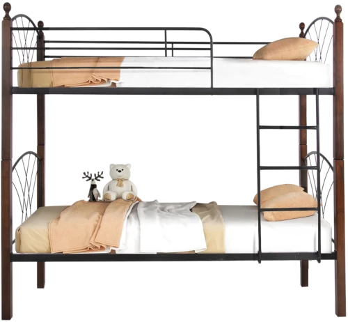 ΚΟΥΚΕΤΑ ΚΡΕΒΑΤΙ STOREY HM687 ΜΑΥΡΟ ΜΕΤΑΛΛΟ-ΚΑΡΥΔΙ RUBBERWOOD 200x90x158Υεκ