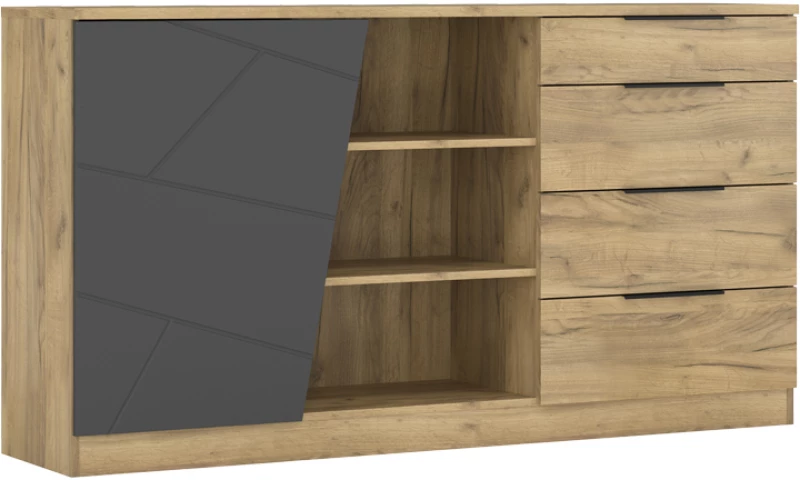 Μπουφές Phoebe pakoworld σε sonoma - γκρι απόχρωση 170.2x40x92εκ