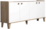 Μπουφές Lethak pakoworld σε oak-λευκή απόχρωση 180x41x78εκ