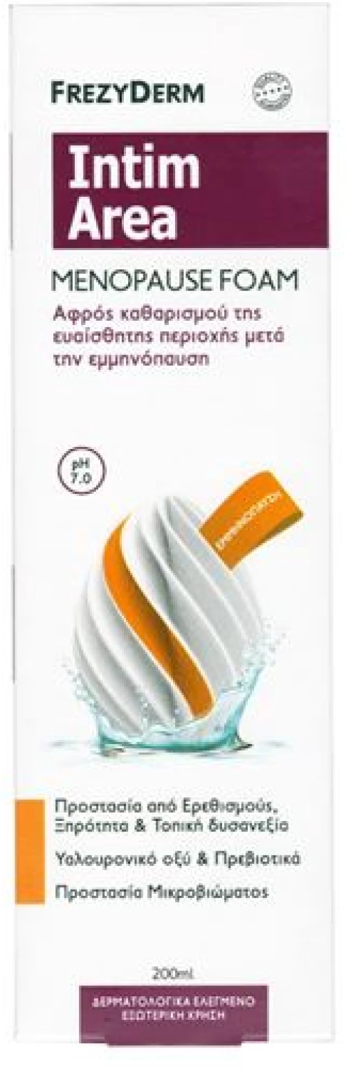 Frezyderm Intim Menopause Foam, Αφρός Καθαρισμού Για Ευαίσθητη Περιοχή Μετά την Εμμηνόπαυση 200ml