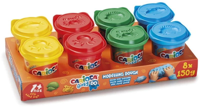 Carioca 8 Πλαστοζυμαράκια x150gr Πλαστελίνης για 1+ Ετών 43188